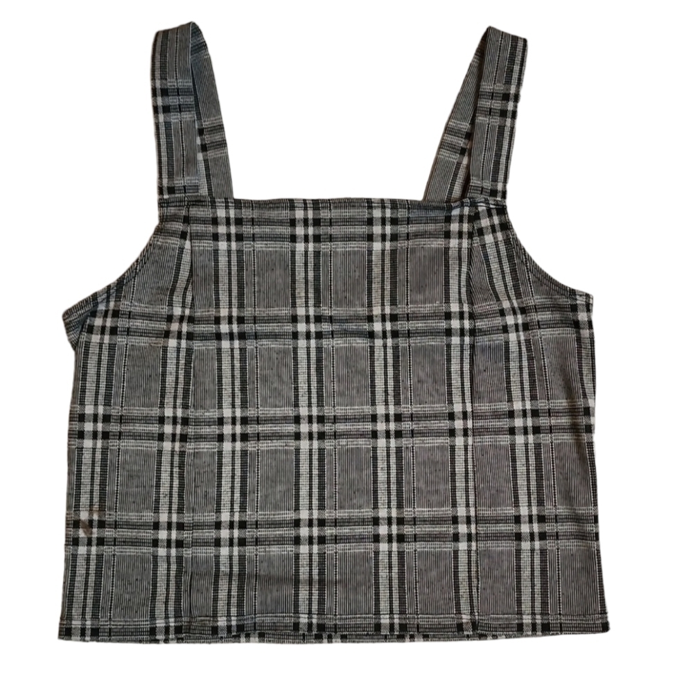 American Eagle Grey Plaid Tank - Small